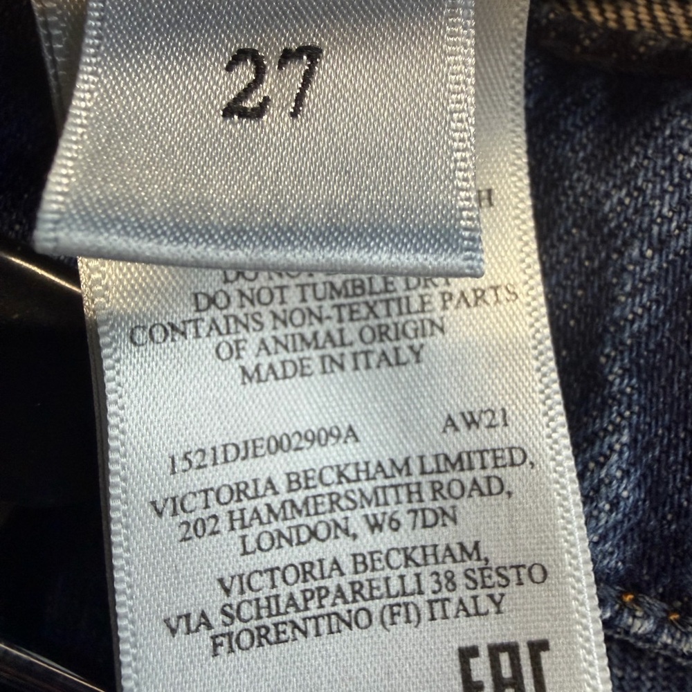 Victoria Beckham AW21 High-Rise Wide-Leg Patch Pocket Jeans - Size 27 - Picture 6 of 7